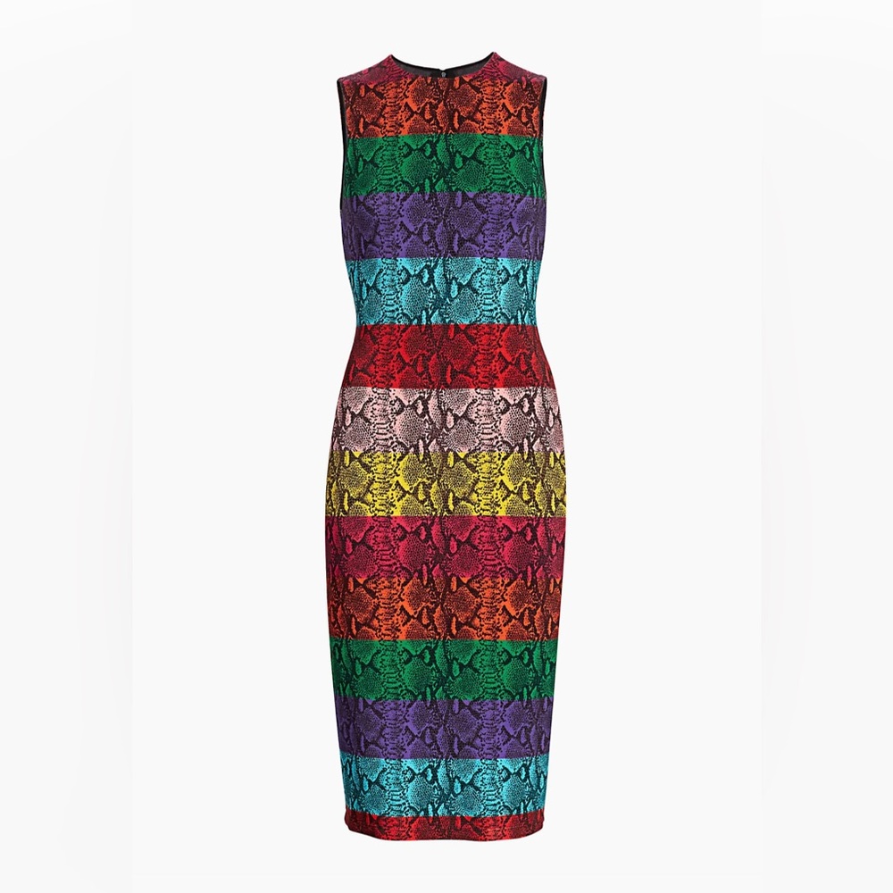 ALICE + OLIVA Delora Rainbow Snake Print Dress